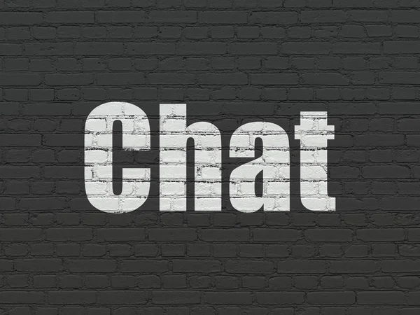 Web design concept: Chat na tle ściany — Zdjęcie stockowe