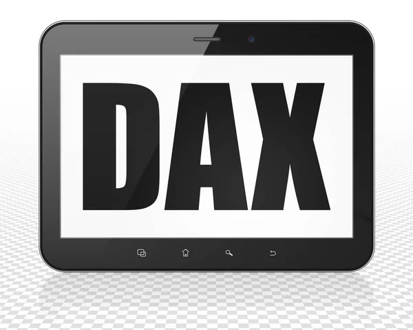 Концепция индексов фондового рынка: планшетный компьютер с DAX на дисплее — стоковое фото