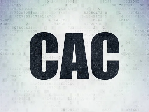 Concepto de índices bursátiles: CAC en el fondo del documento de datos digitales — Foto de Stock