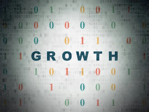 Concepto empresarial: Crecimiento en el contexto del documento de datos digitales —  Fotos de Stock