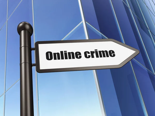 Veiligheidsconcept: Online misdrijven ondertekenen op het opbouwen van de achtergrond — Stockfoto