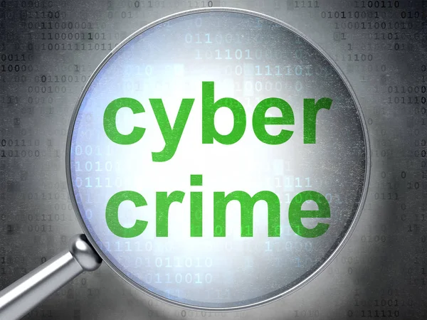 Veiligheidsconcept: Cyber Crime met optisch glas — Stockfoto