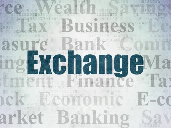 Conceito de moeda: Exchange on Digital Data Paper background — Fotografia de Stock