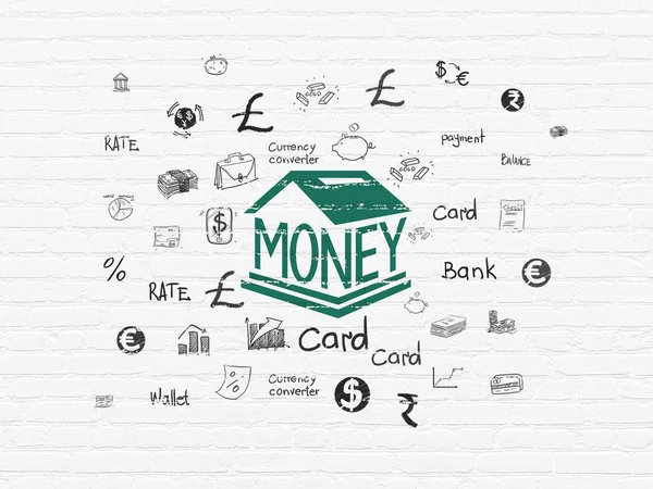 Money concept: Money Box on wall background — Stock Photo, Image
