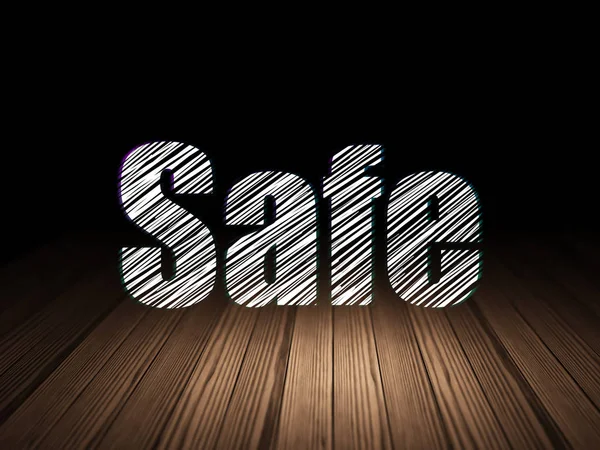 Safety concept: Safe in grunge dark room — Stock Photo, Image