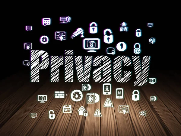 Privacy concept: Privacy in grunge dark room — Stock Photo, Image