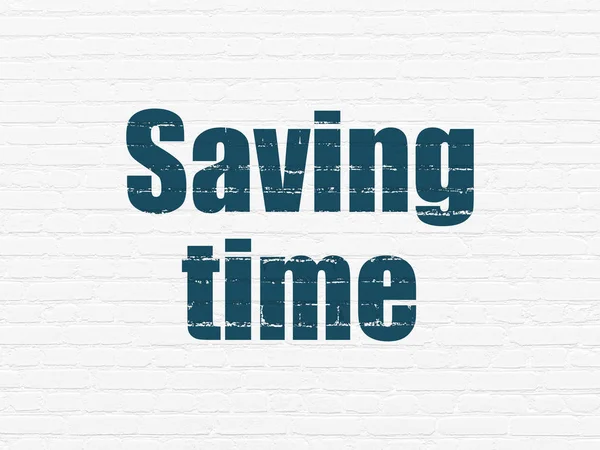 Time concept: Saving Time on wall background — Stock Photo, Image