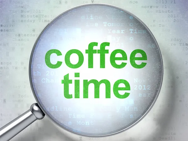 Concept de chronologie : Temps de café avec verre optique — Photo