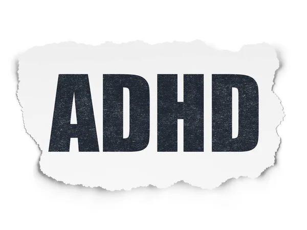 Concetto di medicina: ADHD su sfondo di carta strappata — Foto Stock