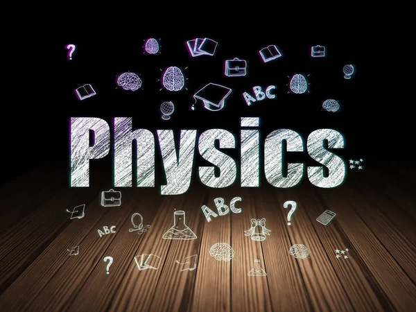 Education concept: Physics in grunge dark room — Stock Photo, Image