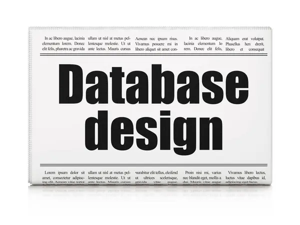 Konsep basis data: headline surat kabar Desain — Stok Foto