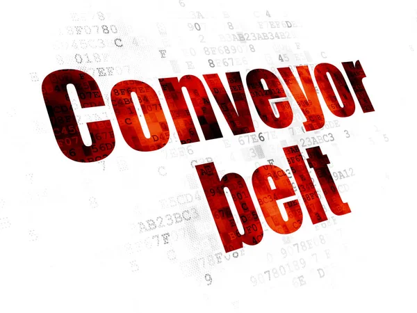 Manufacuring concept: Conveyor Belt on Digital background — Stock Photo, Image