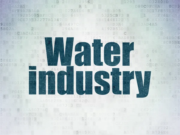 Conceito da indústria: Indústria da água sobre fundo de papel de dados digitais — Fotografia de Stock