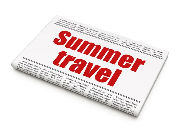 Концепція туризму: заголовок газети Літні подорожі — стокове фото