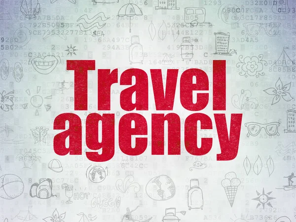 Conceito de férias: Agência de viagens em fundo de papel de dados digitais — Fotografia de Stock
