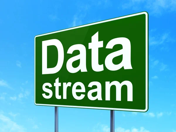 Data concept: Data Stream on road sign background — Stock Photo, Image