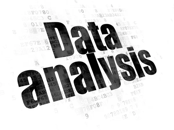 Concepto de datos: Análisis de datos sobre fondo digital — Foto de Stock