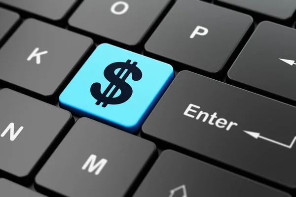 Money concept: Dollar on computer keyboard background — Stock Photo, Image