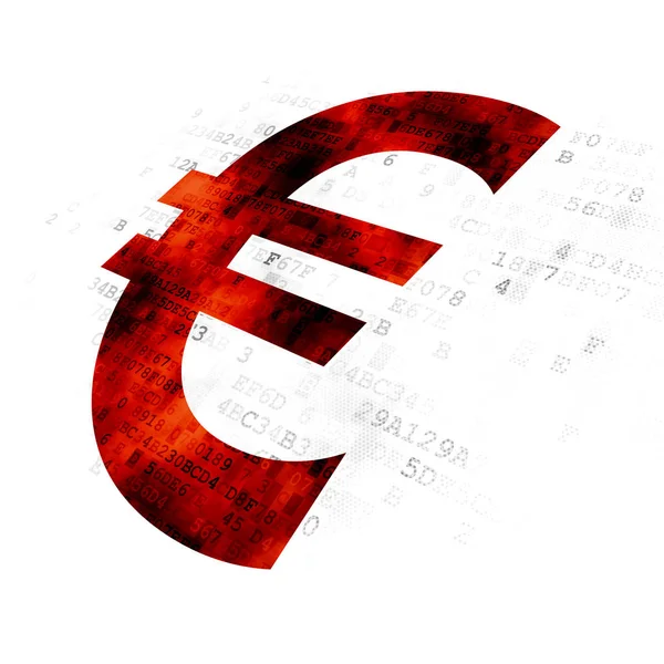 Концепция денег: Евро на цифровом фоне — стоковое фото
