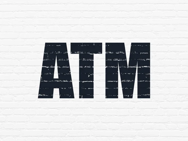 Concept bancaire : ATM sur fond de mur — Photo