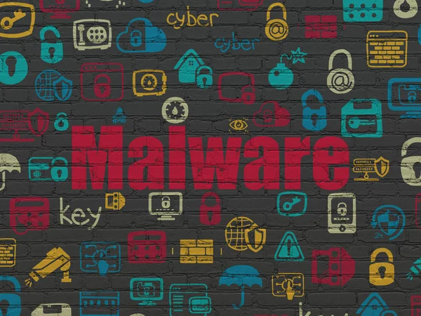 Bezpečnostní koncepce: malware na zeď na pozadí — Stock fotografie