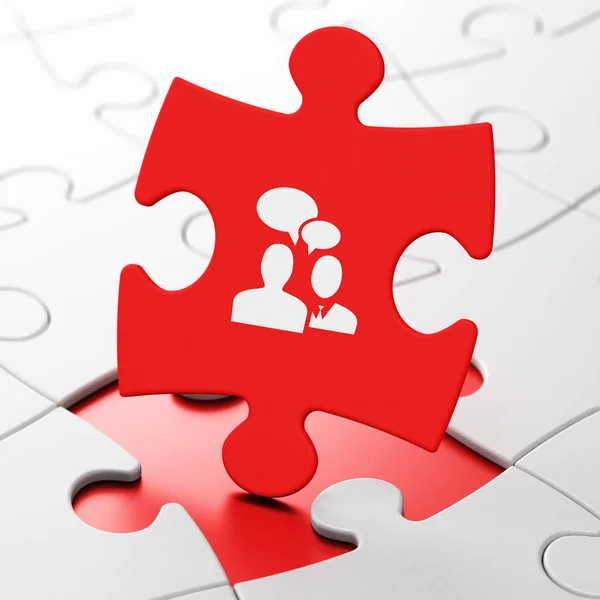 Business concept: Business Meeting sullo sfondo del puzzle — Foto Stock