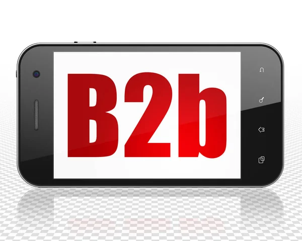 Conceptul de finanțe: Smartphone cu B2b pe ecran — Fotografie, imagine de stoc