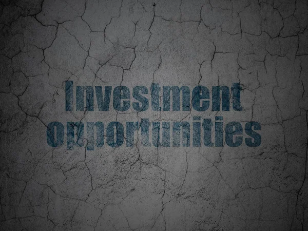 Concepto financiero: Oportunidades de inversión en el fondo del muro grunge — Foto de Stock
