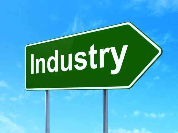 Finance concept: Industry on road sign background — Stock Photo, Image