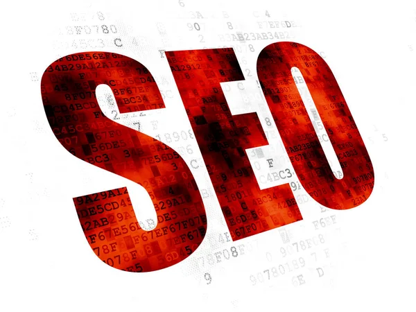 Web ontwerpconcept: Seo op digitale achtergrond — Stockfoto