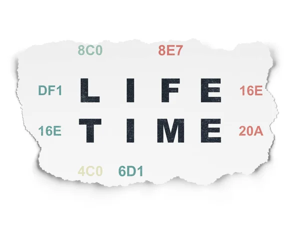 Tijd concept: Life Time op gescheurd papier achtergrond — Stockfoto