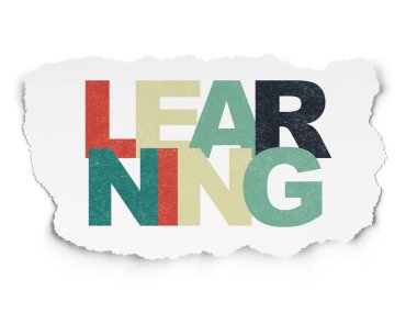 Kavram öğrenme: yırtık kağıt arka plan üzerinde öğrenme