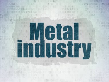 Manufacuring kavramı: dijital veri kağıt arka plan üzerinde Demir Çelik Metal Sanayi