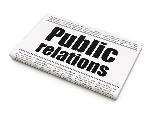 Concetto pubblicitario: titolo del giornale Public Relations — Foto Stock