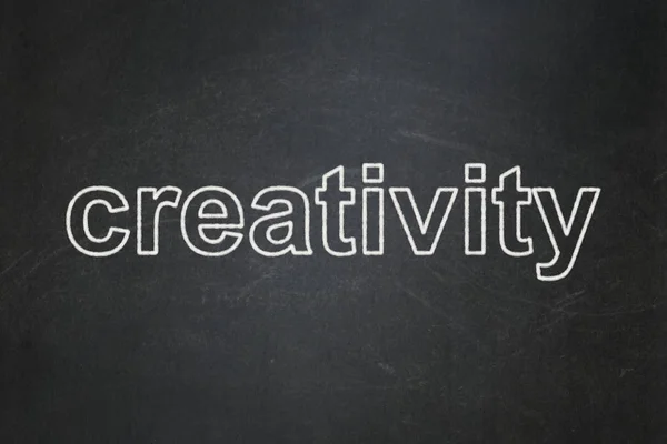 Pojęcie reklamy: kreatywność na tablica tło — Zdjęcie stockowe