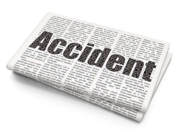 Concept d'assurance : Accident sur fond de journal — Photo