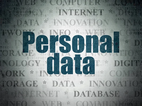 Pojęcie danych: dane osobowe na tle cyfrowych danych papierze — Zdjęcie stockowe