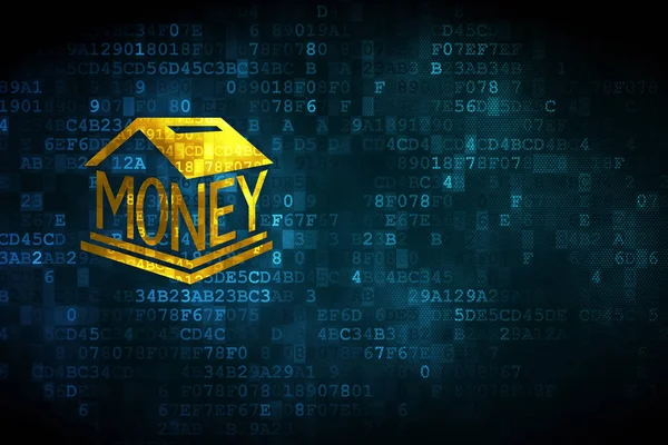 Money concept: Money Box on digital background