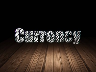 Para birimi kavramı: grunge karanlık odada para birimi