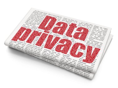 Güvenlik kavramı: gazete arka plan üzerinde veri gizliliği