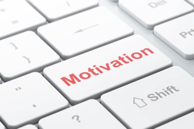 İş konsepti: Bilgisayar klavyesinde motivasyon