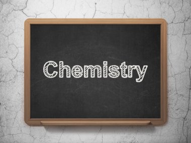 Eğitim kavramı: Kimya kara tahta arka plan üzerinde