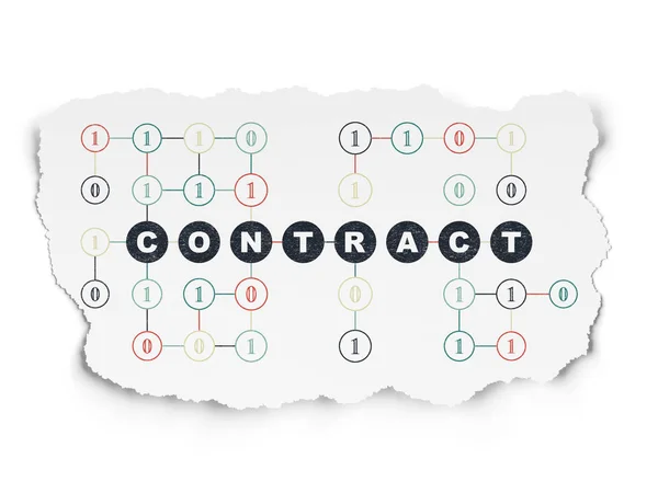 Concepto financiero: Contrato sobre antecedentes de papel desgarrado —  Fotos de Stock