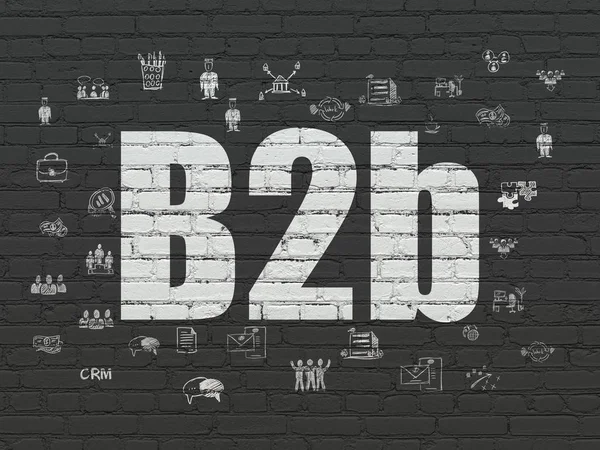 Business concept: B2b on wall background — Stock Photo, Image