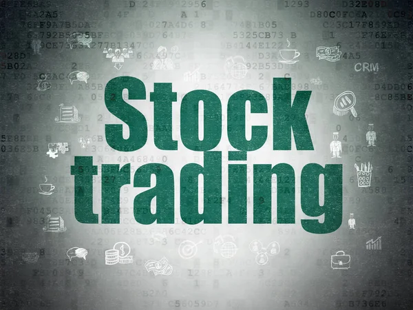 Concept d'entreprise : Stock Trading sur fond de papier de données numériques — Photo