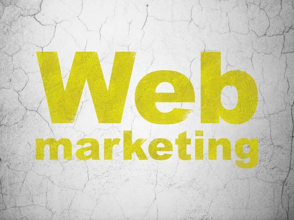 Conceito de desenvolvimento Web: Web Marketing no fundo da parede — Fotografia de Stock