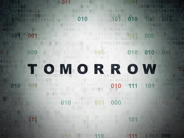Concetto di tempo: domani sullo sfondo della carta dati digitale — Foto Stock
