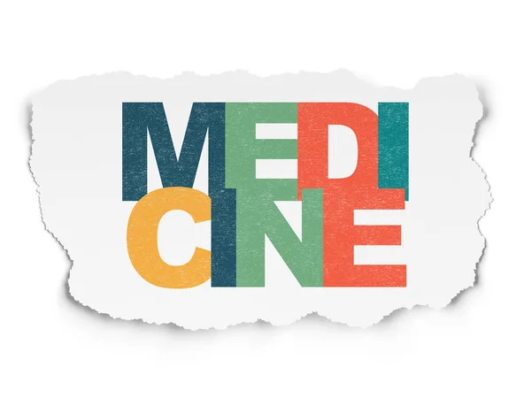 Zdravotní péče koncept: medicína na roztrhané papírové pozadí — Stock fotografie
