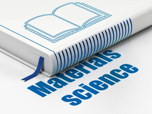 과학 개념: 책도 서, 흰색 바탕에 재료 과학 — 스톡 사진