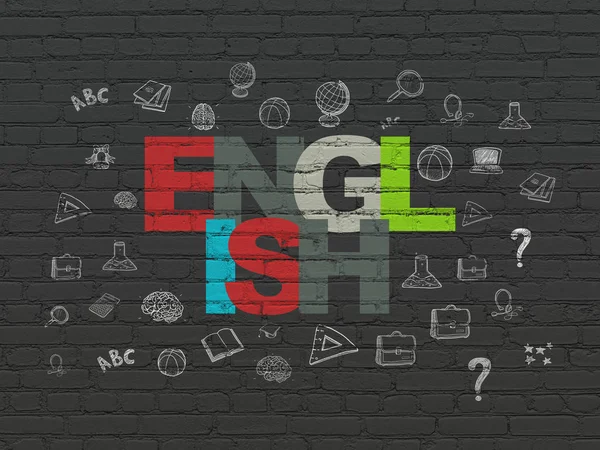 Studying concept: English on wall background — Stock Photo, Image